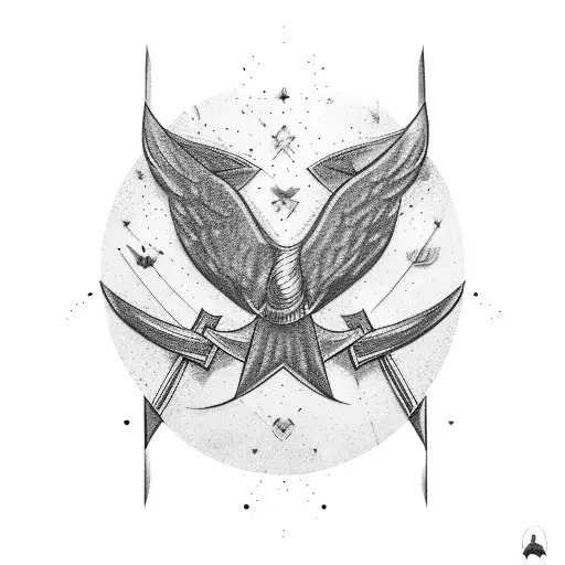 Arrow Pointing Up With Pheonix Wrapped Around It