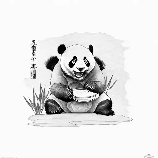 Panda Eating Bamboo