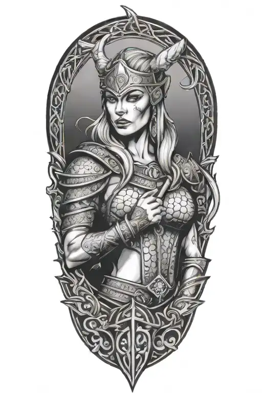Norse Viking Warrior Pinup Girl
