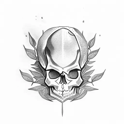 Skull And Bonsia Tree