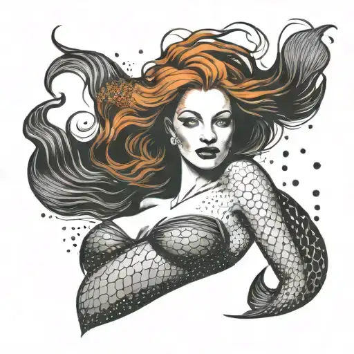 Beautiful Redheaded Mermaid Woman