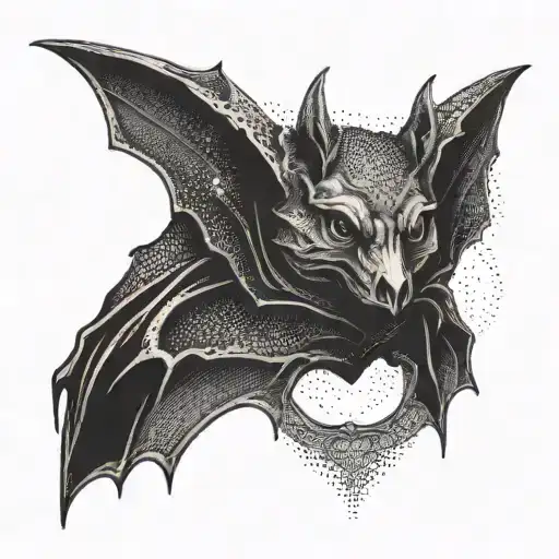 Bat Covers Its Face With Its Wing Graphic