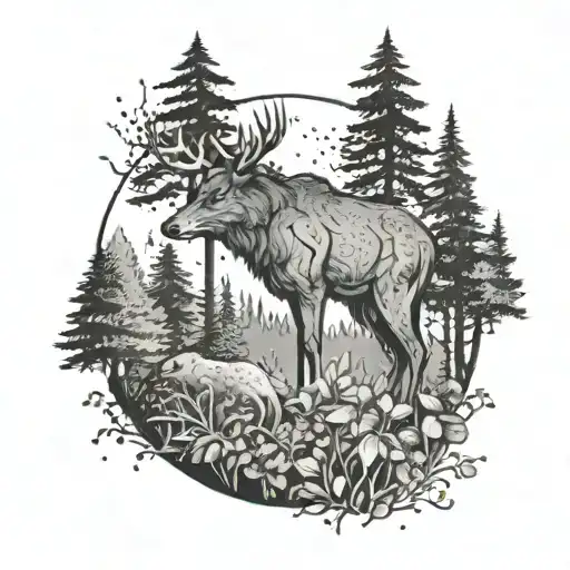 Animal In The Forest Surrounded