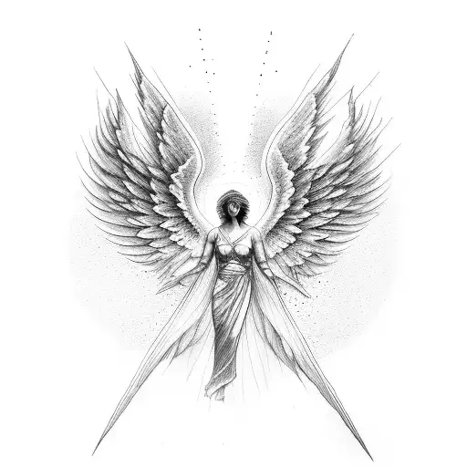 Angel Male With Wings Carrying Light