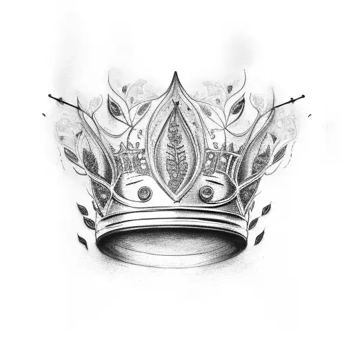Crown With Leaves Surrounding