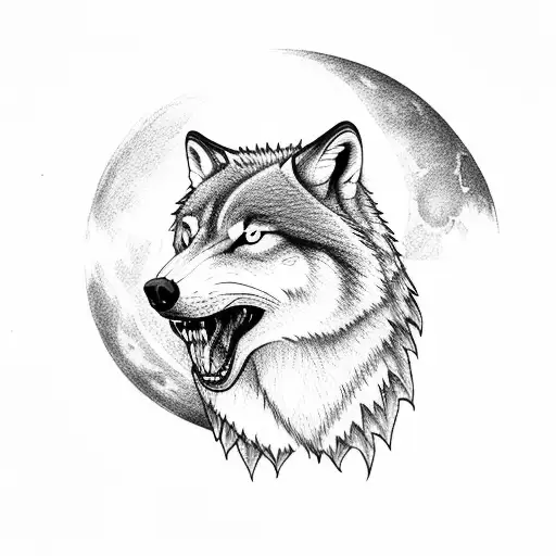 A Majestic Wolf Howling At The Moon In A Mystical Forest