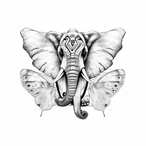 Elephant With Ears Like Butterfly Wings