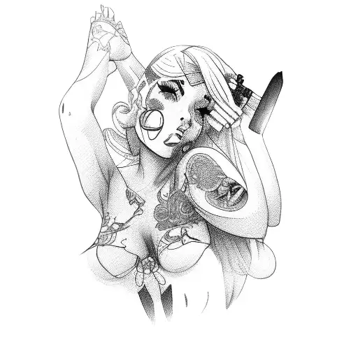 Pinup Girl With Guitar