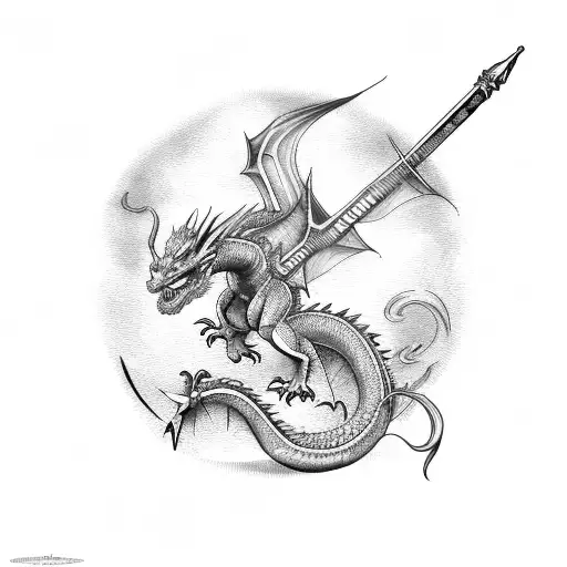Dragon With Sword