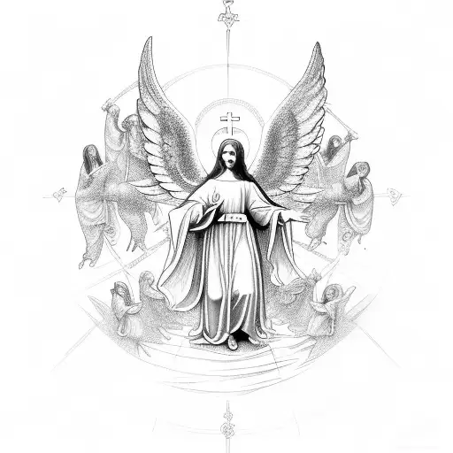 St Mary Surrounded By Angels