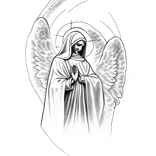 Virgin Mary Surounded By Angels