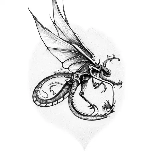 Heart Skelton Key As A Dragon Fly