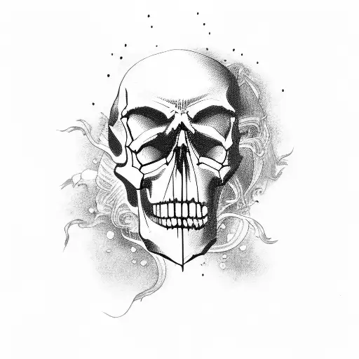 Back Piece Skull And Ghosts