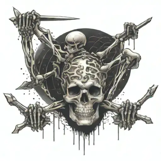 Skeleton Falling Losing Balance