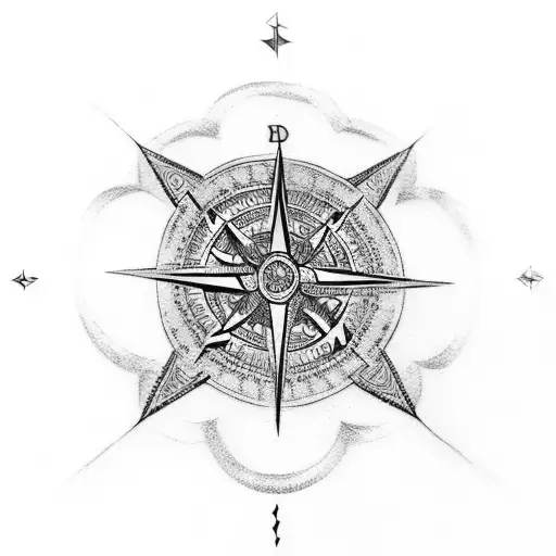 A Tattoo With The Viking Compass And Runes Of Power