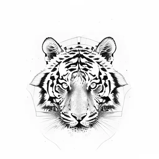 Tiger Head With Neck