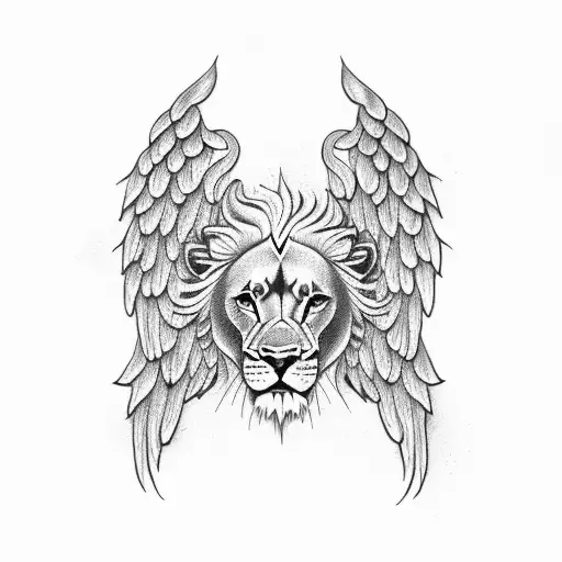 Lion Angel Wings