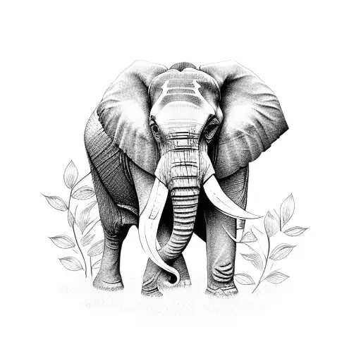 Elephant With Flowers