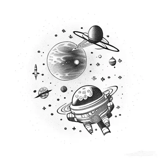 Astronout Falling Down From A Galaxy