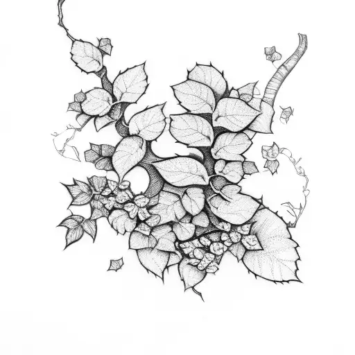 Long Ivy Vine With 2 Small Flowers