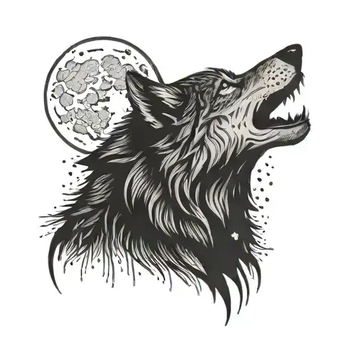 A Wolf Howling At The Moon With A Subtle 1996 Incorporated Into The Design