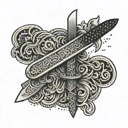 A Hair Clip Shaped Like A Samurai Sword