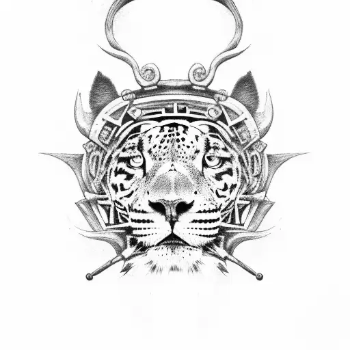 Ancient Warrior With A Jaguar's Head As A Hamlet