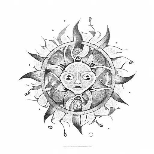 Uroboros Intertwined With Sun