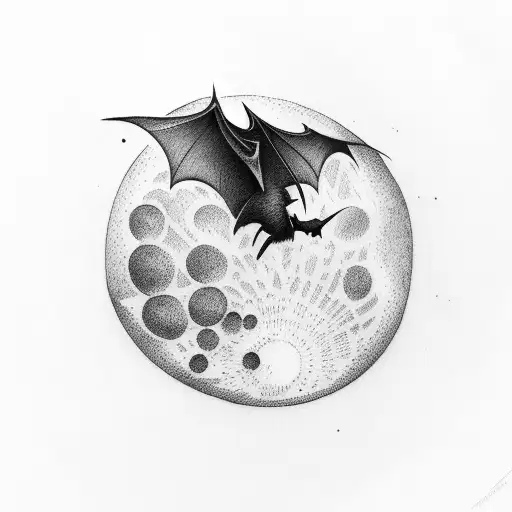 Bats Flying Across A Moon