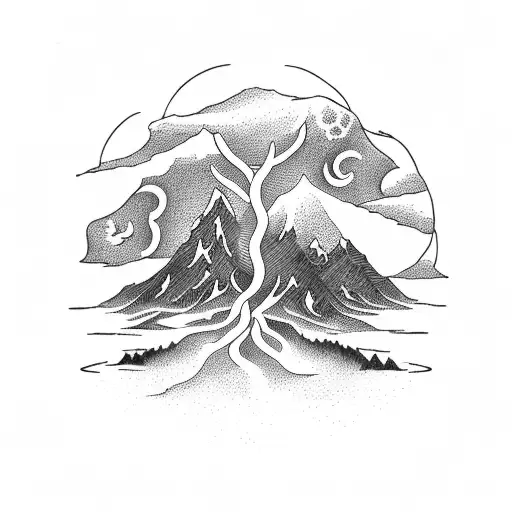 Fire On The Mountain And Tree