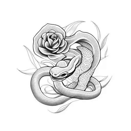 Snake With Flowers