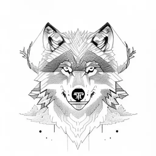 Wolf And Bears In A Forst And Sheep That The Sheep Standing Vedy