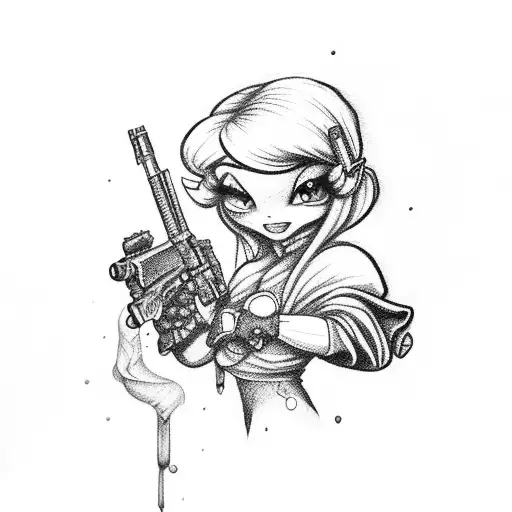 Smurfette With A Gun And Book