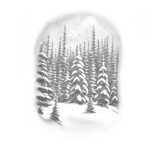 Create A Arm Bracelet Style Tattoo Snowfall With Snowy Pines