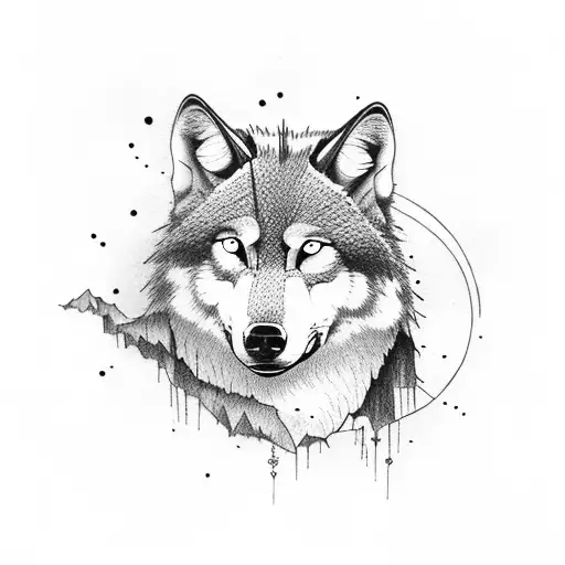 Aggressive Wolf In Moonlight