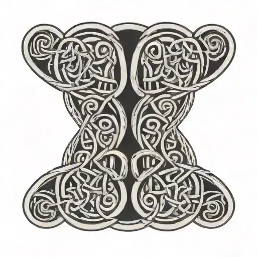Celtic Knot Intertwined Pictish Wave Boarder