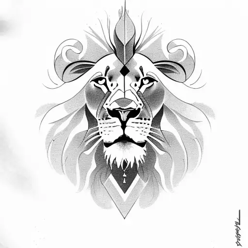 Lion With Love And Faith In Between