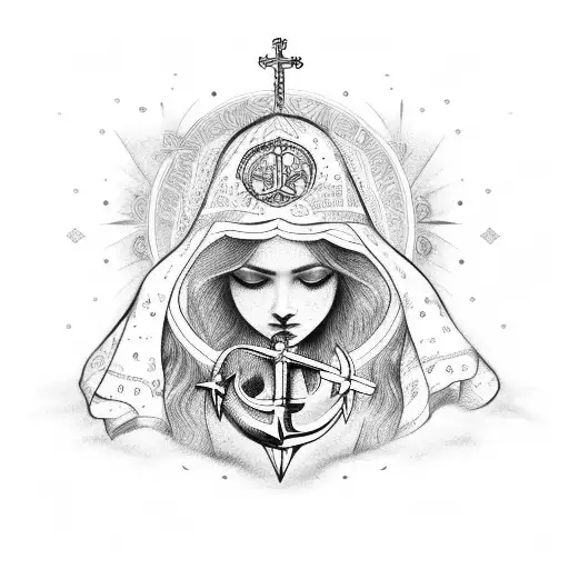 Virgen Mary With Anchor