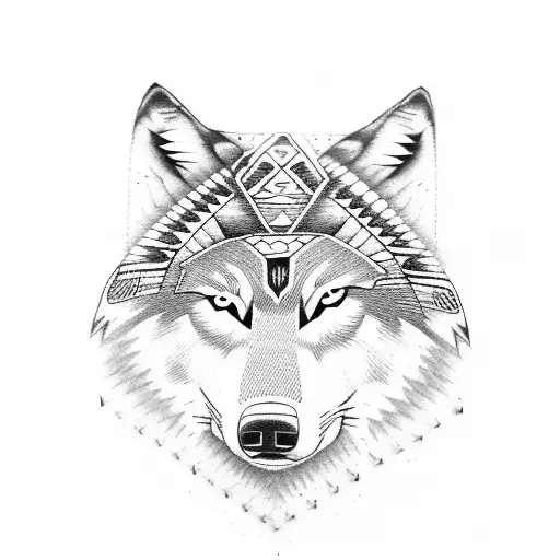 Indigenous Women With A Wolf Hat