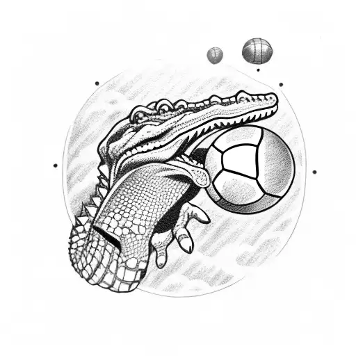 Alligator With Football And Helmet