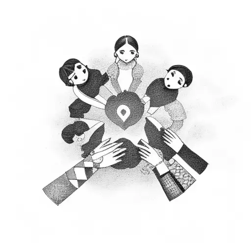 A Group Of Friends And Family Members Holding Hands And Forming A Circle