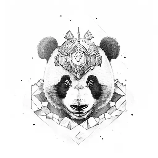 A Panda Bear Wearing Armor And Holding A Sword