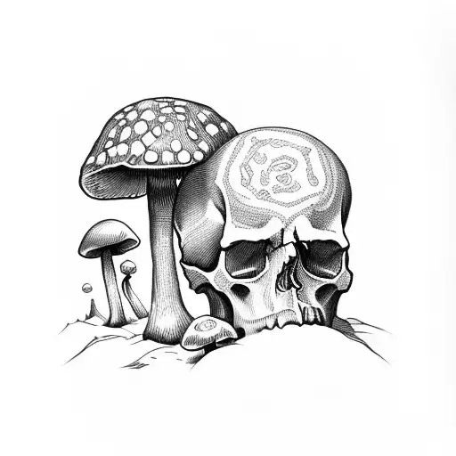 Skull And Mushroom