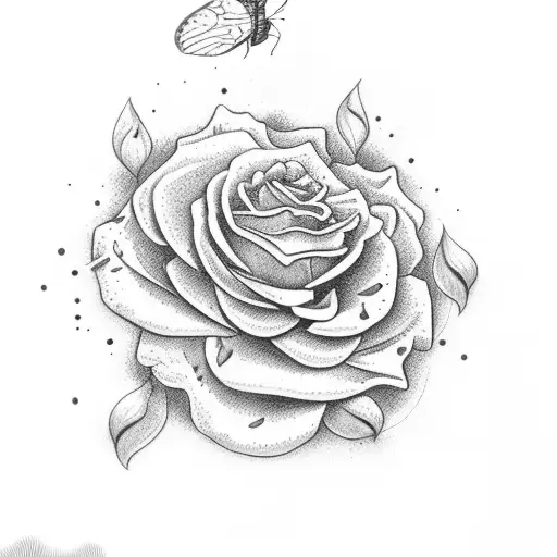 Butterflies On Purple Roses With Roman Numerals