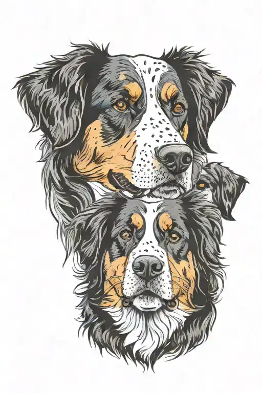 York Shire Terrier And Bernese Mountain Dog