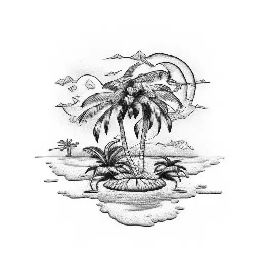 Flamingo And Palm Tree Wrapped