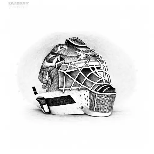 Hockey Goaltender Helmet With Samurai