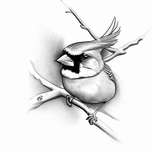 Cardinal On A Branch With The Branch Saying Samuel