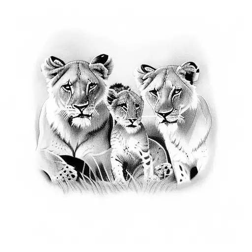 A Lioness Tattoo And With Two Female Cubs This Tattoo Will Be On The Rib