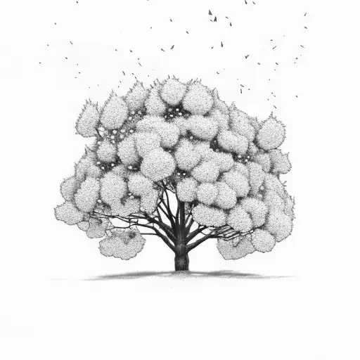 Dreamland Tree From Super Smash Bros Melee With Dogwood Flowers Dispersed In The Tree